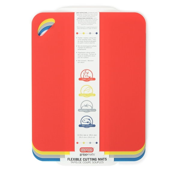 Dexas Heavy Duty Grippmat Poly Flexible Cutting Mats 4pc 11.5” x 14"