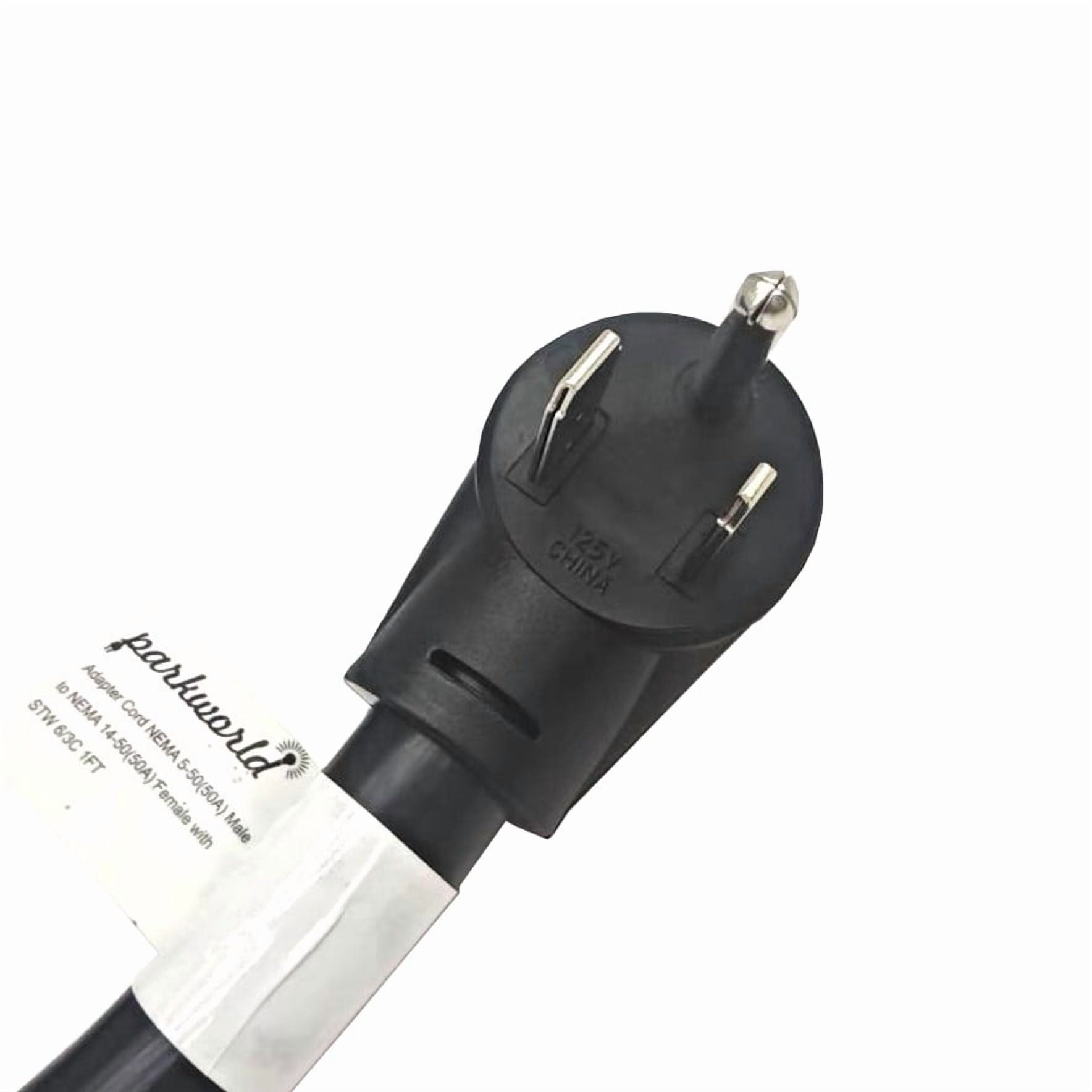 Parkworld 885811 RV adapter cord NEMA 5-50P to NEMA 14-50R (only for RV use, two hots bridged) 125V, 6250W