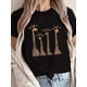 thumbnail image 1 of Women's Stylish Giraffe Print Short Sleeve T-Shirt - Black Crew Neckwith Leopard Print Giraffes, Casual Spring/Summer outfit, Machine Washable, Summer Clothing |Playful Design |Medium elasticity, 1 of 6