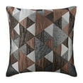 thumbnail image 1 of Brown Throw Pillow Cover, Optic Japanese Geometric Pillow Cover, 20x20 inch (50x50 cm) Throw Pillow Cover, Geometric Contemporary Pillow Cover, Square Jacquard - Brown Origami, 1 of 3