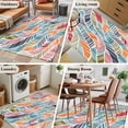 thumbnail image 5 of 3'x5' Rug for Living Room Bedroom, Abstract Beach Washable Area Rugs Non-Slip Carpet Mats, Summer Colorful Coastal Ocean Sea Wave Indoor Low Pile Area Rug Runner for Kitchen, Mudroom, 5 of 8