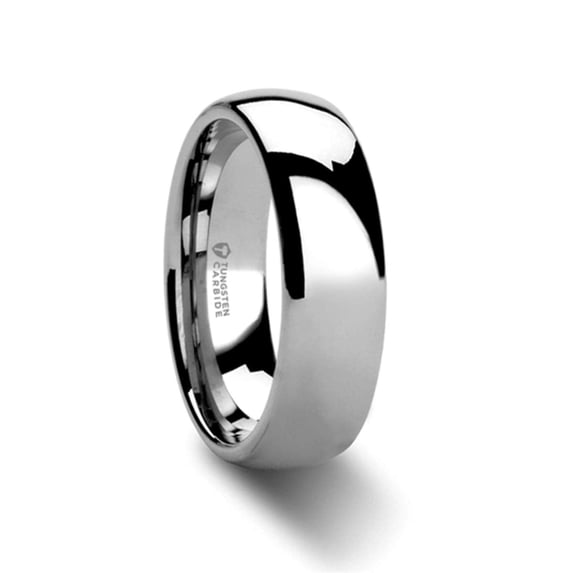 Thorsten DOMINUS | Tungsten Rings for Men | Carbide | Comfort Fit | Lifetime Guarantee | Domed Tungsten Carbide Wedding Ring Band - 10mm