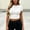 *White, variant on ClodeEU Women's Crew Neck Short Sleeve Crop Top,Fitted Ribbed Basic T-Shirt Green,Women's Plus L