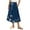 Navy, variant on Nmnitkp Women's High Elastic Waist Midi Skirt Casual Summer Trendy Tie Front Flowy Ruffle Floral Print A line Skirts White,L