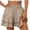 Khaki, variant on lmcalzta Flowy Shorts for Women Casual Boho Ruffle Tiered Shorts High Waist Mini Skirt Golf Tennis Crochet Shorts