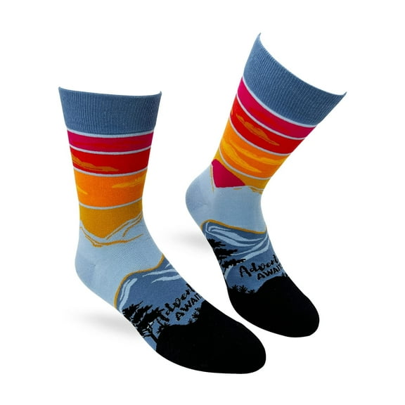 Fabdaz Adventure Awaits Men's Novelty Crew Socks for Outdoor Enthusiasts