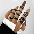 thumbnail image 2 of Black Geometric Metal Rings for Women 16Pcs/set Rings Set Irregular Spiral Punk Rings for Party Gift Jewelry 2022 New Trendy, 2 of 7