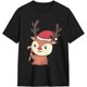 thumbnail image 2 of Reindeer Cartoon Cute Merry Christmas Men's Cotton T-Shirts Casual Basic Crew Neck Tshirts Short Sleeve Tee Shirts,, 2 of 6