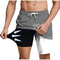 thumbnail image 2 of Thousandth Men's Swim Trunks with Compression Liner Casual Drawstring Quick Dry Shorts Classic Fit Tropical Beach Print Board Shorts Bathing Suits for Surfing, 2 of 9