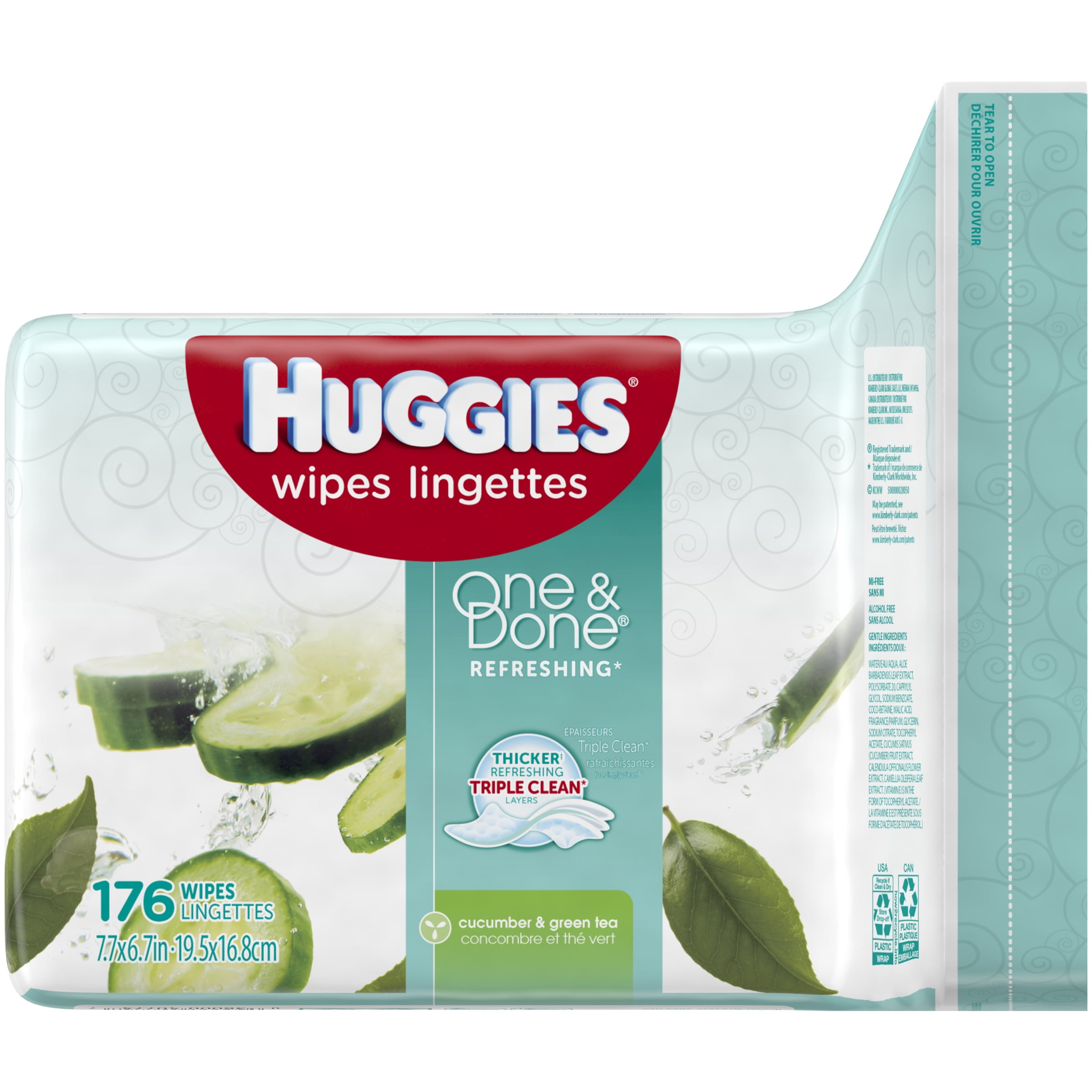 Huggies One & Done Baby Wipes, Scented Refills (176 count)