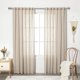 thumbnail image 2 of Cortinas de algodón para sala de estar, granja, filtrado de luz semitransparente para ventanas, textura de lino suave y moderna decoración estilo rústico, avena ligera, 2 of 4