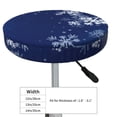 thumbnail image 3 of Salouo Christmas Blue Pattern Bar Stool Cushion Cover, Round Crease-Resistant Stretchy Dustproof Stool Seat Slipcover for Bar Round Chair-12 inch, 3 of 6