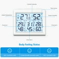 thumbnail image 6 of Indoor Thermometer, AMIR Indoor Outdoor Thermometer Digital Hygrometer Thermometer with 3 Sensor Humidity Gauge Indoor Thermometer for Home Bedroom Baby Room Greenhouse Warehouse White, 6 of 11