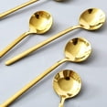 thumbnail image 3 of Dtwnek Pack of 6 Stainless Steel Spoons Teaspoons Set Gold Spoons for Coffee Sugar Dessert Cake Soup, 5.91", 3 of 7