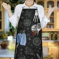 thumbnail image 6 of Black Gothic Hand Skull Star Pattern Apron-Garden Aprons for Women with Pockets-Cotton Linen Waterproof Kitchen Cooking Gardening Aprons Adjustable for Kitchen,Cooking,BBQ and Salon 33x27 Inch, 6 of 7