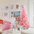 thumbnail image 6 of LuxenHome 6Ft Pink Cherry Blossom Christmas Tree with Fiber Optic Lights & Pinecone Star Topper, 6 of 11