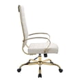 thumbnail image 4 of Silla de oficina moderna LeisureMod de piel color canela con respaldo alto y giratorio ajustable, 4 of 9