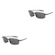 thumbnail image 3 of Minnieouse Gafas de sol deportivas para PC con protección solar de amplia aplicación antiradiación Gafas de sol sin marco de moda Piezas grises piezas grises negras 2Conjunto, 3 of 6
