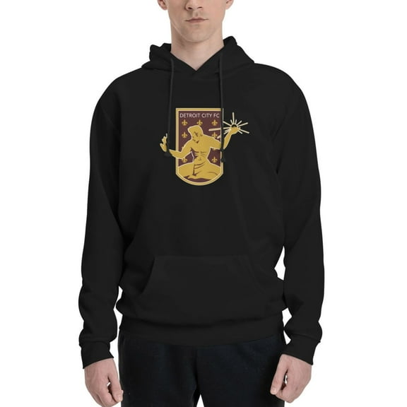 Detroit City Fc Men Fleece Hoodie Casual Pullover Sweatshirt With Kangaroo Pocket