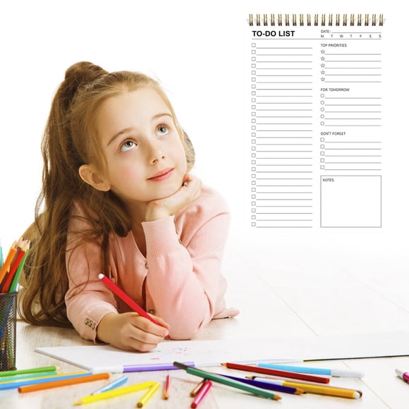 D'un Bloc-Notes Liste de Choses à Faire « Happy Kind »: avec Plusieurs Sections Fonctionnelles - 8,5 x 11 Po 100 pages - Carnet Planificateur Quotidien en Spirale - Organisateur de Liste de Tâches et d'Agenda pour le Travail - Organisation des Notes et Tout-Aller