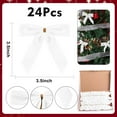 thumbnail image 2 of 24Pcs White Christmas Tree Glitter Bows, Tie Ribbon Twist Tie Bows for Treat Bags, Gift Wrapping Basket Wedding Birthday Valentine Christmas Tree Wreath Garland Decoration, 2 of 8