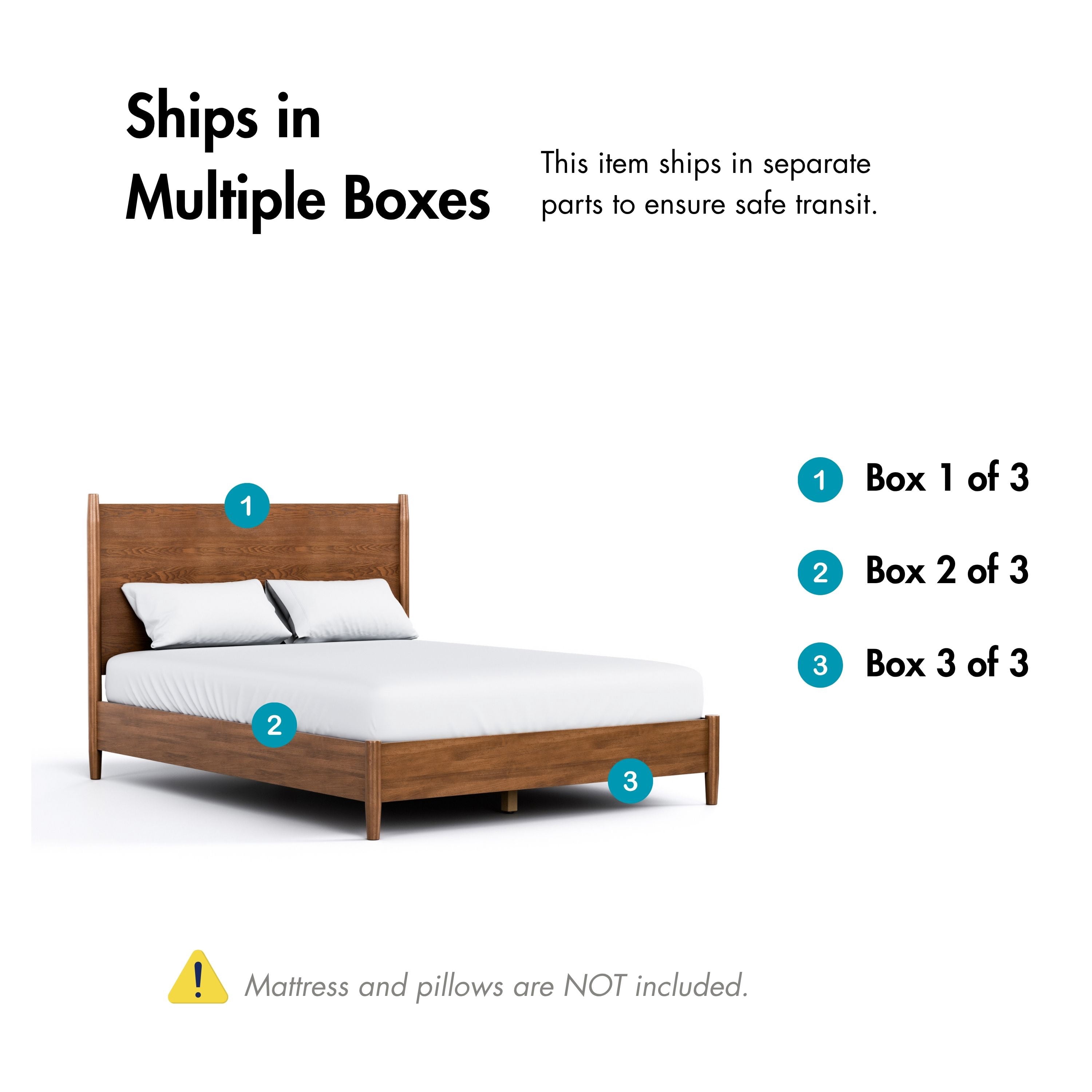 Furniture of America Erik Adult Queen Solid Wood Mattress Ready Bed, Walnut