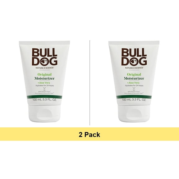 Bulldog Skincare for Men Original Face Moisturizer 3.3 Oz - 2 Pack Bundle