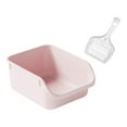 thumbnail image 2 of Caja de arena semicerrada para gatos, bandeja de arena antiadherente, contenedor de arena para gatos, orinal de fácil transporte, inodoro para gatitos rosa, 2 of 8