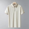 thumbnail image 4 of Mens Seamless Ice Silk Golf Shirt Moisture Wicking Polo Shirts Short Sleeve Quick Dry Performance Sport Collared Shirt for Men Big and Tall Size M-4XL Khaki, 4 of 6