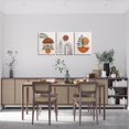 thumbnail image 3 of Geometric Canvas Wall Art Set of 3,Minimalism Botanical Boho Wall Decor Living Room Beige Orange Line Leaf Artwork for Walls,Plant Leaves Half Round Circular Stripes Art Hang Pictures Home Decor, 3 of 5