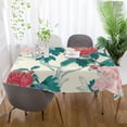 thumbnail image 6 of Ryvnso Peony Flowers and Leaves Rectangle Table Cloth Tablecover Dinning Tablecloth 54"x72", 6 of 8