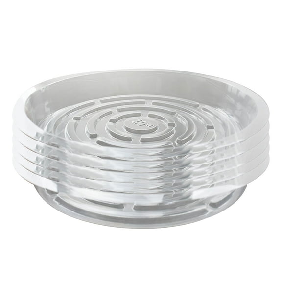 5 Pack Clear Thick Plastic Heavy Duty Sturdy Plant Saucer Drip Trays for Pot
