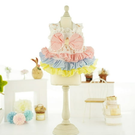 Nvzi -b Sweet Puppy Dog Dress Cute Princess Cat Dresses Dog Skirt for Small Girl Dogs(A112 XS)