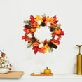 thumbnail image 6 of YIMWNYI Halloween Wreath Pumpkin Ring, Fall Decor, Indoor Outdoor Decoration, Thanksgiving Wall Hanging, Multicolor Maple Leaves and Berries, Seasonal Home Decor, 6 of 6