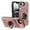 Rosegold, variant on Armor Case for iPhone 16e with Hidden Credit Card Slot [360° Rotatable Ring Holder Stand Magnetic Kickstand][Support Car Mount]Shockproof Phone Case For iPhone 16e,Violet
