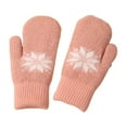 thumbnail image 1 of GDREDA Winter Jacquard Thermal Knitted Mittens for Extreme Cold Weather Outdoor Activities with Windproof Warmth and Touchscreen Compatibility Pink,One Size, 1 of 3