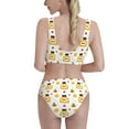 thumbnail image 3 of Daiia Bees and Flowers printed 2 piece Swimsuit Bikinis for Women High Waisted Racerback Bathing Suits Summer Tummy Control Scoop Neck Swimwear-Medium, 3 of 8