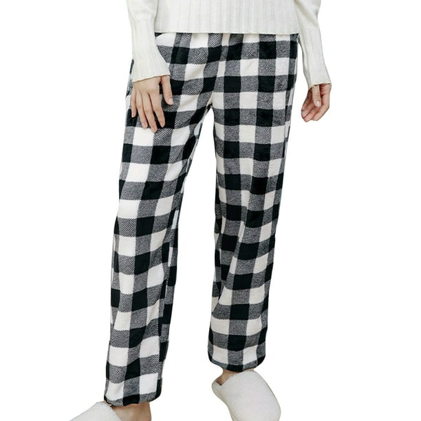 MAWCLOS Ladies Casual Plaid Pj Bottoms Wide Leg Check Print Pajama
