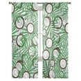thumbnail image 7 of Sheer Curtains 63 inches Long, Summer Coconut Leaves Texture Light Filtering Sheer Window Curtains Rod Pocket Voile Drapes for Bedroom Living Room, 52"W x 63"L 2 Panels, 7 of 7