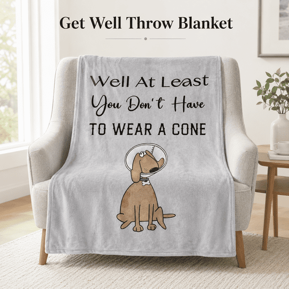 MORAVE Get Well Gifts for Women/Men After Surgery, Feel Better & Get Well Soon Gifts for Women, Surgery Recovery Gifts for Men, Sympathy Gift Blanket 50"x60", at Least You Dont Have to Wear A Cone