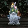 thumbnail image 1 of Estatua Del Gnomo De Jardín Estatua de gnomo de jardín con luz solar, resina artística, elfo sin rostro, adorno enano, resistente al agua Sywqhk Libre de BPA, 1 of 8