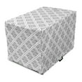 thumbnail image 1 of Damask Dog Crate Cover, Oriental Repetitive Leaves Ornaments Classical Plain Pattern Illustration, Easy to Use Pet Kennel Cover Small Dogs Puppies Kittens, 7 Sizes, Taupe Grey and White, by Ambesonne, 1 of 6