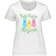 thumbnail image 3 of Inktastic Funny Easter Just Chillin' with My Peeps Women's Plus Size T-Shirt, 3 of 5