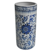 Red Lantern 18" Umbrella Stand - Blue and White Floral