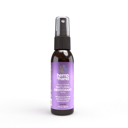 Hemp & Hand 2oz Natural Deodorant - Infed with Full Spectrum Hemp and Activated Charcoal / Lavender