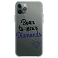 thumbnail image 1 of DistinctInk Clear Shockproof Hybrid Case for iPhone 11 Pro (5.8" Screen) - TPU Bumper Acrylic Back Tempered Glass Screen Protector - Born to Wear Diamonds, 1 of 2