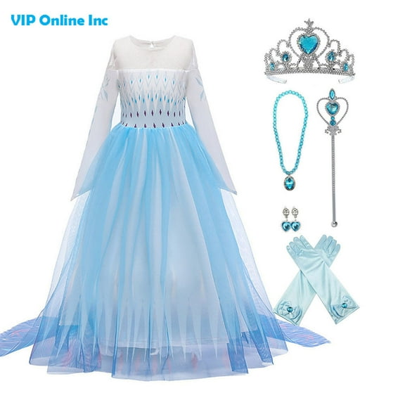 Elsa Frozen 2 Princess Dress up Costume Halloween for Girls With Accessories