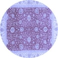 thumbnail image 1 of Ahgly Company Indoor Round Oriental Blue Traditional Area Rugs, 6' Round, 1 of 4