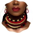 thumbnail image 2 of Multilayer Tribal Choker Necklace Colorful Rope Weave African Necklaces Woven Chockers Chunky Statement Necklace and Earrings Set for Women, 2 of 5