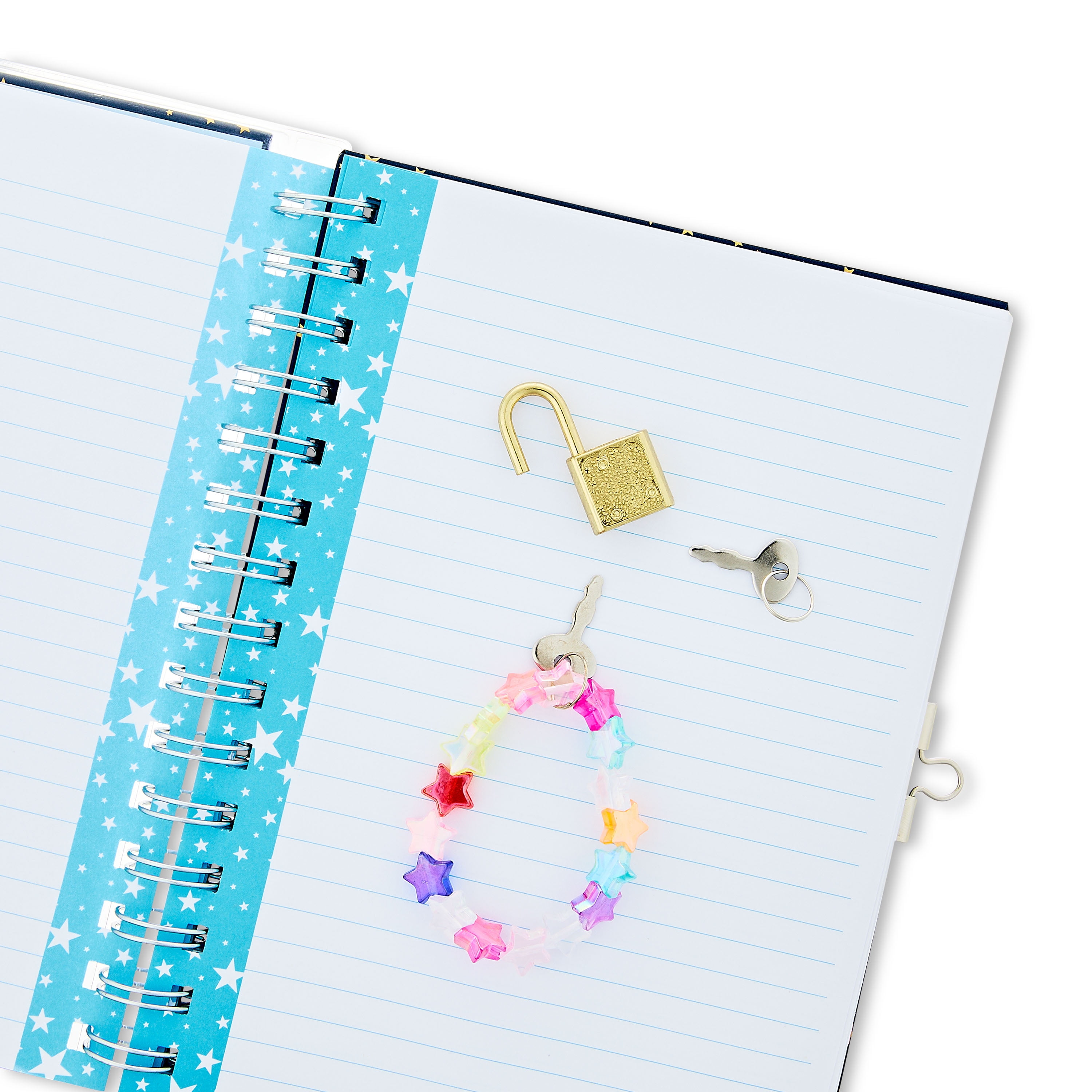 (3 pack) Pen+Gear Brand Gold Star Shaker Locking Journal For Children, 6.6" x 8.3" , 160 Ruled Pages